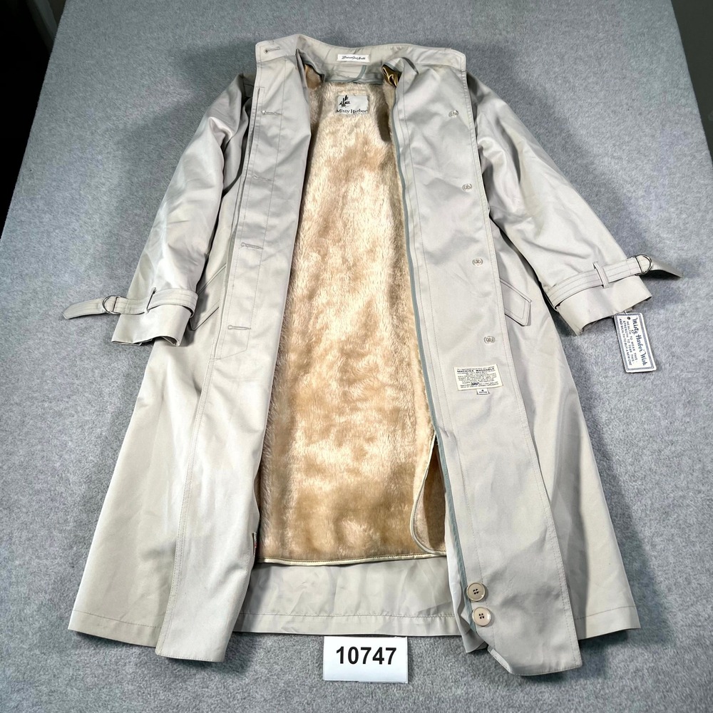 Vintage Misty Harbor Wearing in Good Health Trench Coat Womens 4 Gray Acrylic